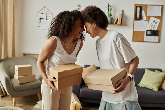 Creative moments shared between two women upcycling at home in a cozy and joyful atmosphere