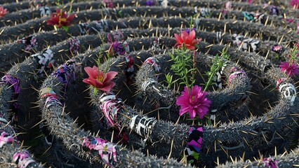 Intricate Spiral Garden A Serene Display of Nature's Harmony and Artistic Flair