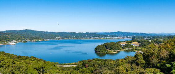 静岡県浜松市大草山展望台より浜名湖パノラマ写真
