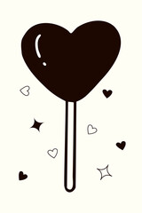 Heart-shaped lollipop valentine's day  graphic element