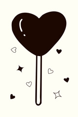 Heart-shaped lollipop valentine's day vector graphic element