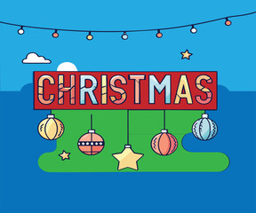 Happy Easter and Merry Christmas holiday card design vector illustration set banner