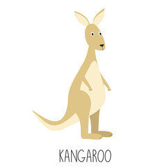 Adorable kangaroo standing cartoon character illustration
