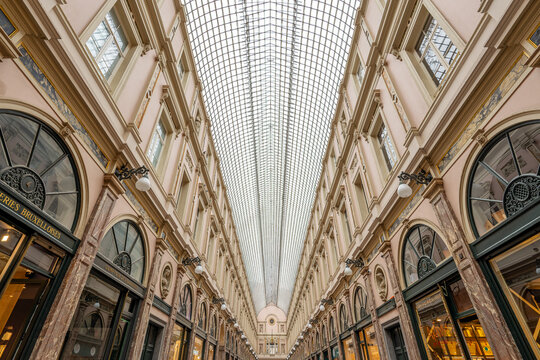 Royal Saint-Hubert Galleries, glazed shopping arcades passage in Brussels, Belgium