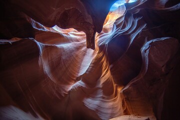 Antelope Canyon light opening in sandstone