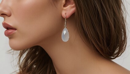 Chalcedony milky pastel gemstone ring glowing gently on plain white background, jewelry, fashion, design, color, style, portrait, picture, industrial, gold, silver, symbol, wedding, steel, stone