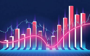Abstract business graph chart illustration for financial data analysis presentation