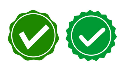 Verification symbol with a check mark. The verification icon is green.