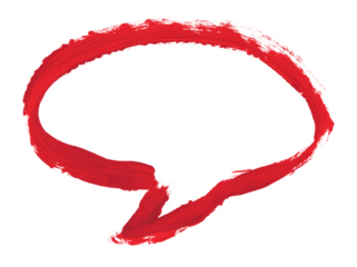 Hand-painted speech bubble with brush strokes, isolated on transparent background. Ideal for design accents, social media graphics and infographic elements