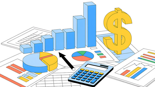 Financial Analysis with Charts Graphs and Calculator for Business Success - Powered by Adobe