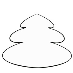 Christmas Tree Outline Vector Illustration
