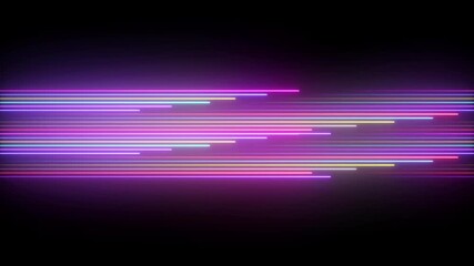 cycled 3d rendering. Abstract background with ascending colorful neon lines, glowing trails looped Abstract Pink blue and purple vertical neon lines with glowing trails. - Powered by Adobe