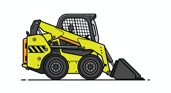 yellow skid steer loader construction equipment clip art preview