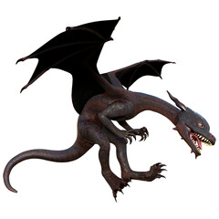 3D Rendering Fairy Tale Dragon on White
