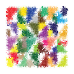 Colorful Brushstroke Grid Abstract Art with Layered Triangles and Vibrant Textured Composition