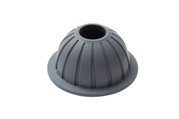 gray plastic dome object . Isolated on transparent background, png