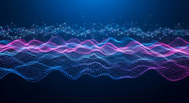 Abstract technology background with connecting dots and lines visualization design
