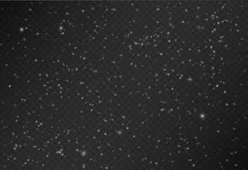 Soft white dust particles, resembling snow, scattered in various sizes and transparencies over a dark checkered background. Minimalistic, calm atmosphere without flares or bright highlights.