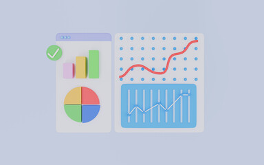 Dashboard and business finance report, Data analytics, Investment or website SEO screen