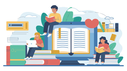Education and Online Learning Illustration &ndash; Modern E-Learning, Study, and Digital Classroom Vector