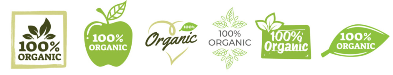 organic label set designed for eco-friendly packaging and natural product branding.