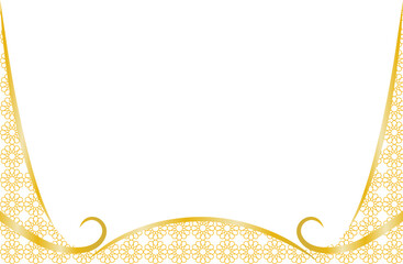 Golden Border for Islamic Design, Elegant Golden Islamic Border Frame, Golden Islamic Border