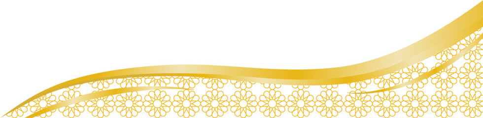 Golden Border for Islamic Design, Elegant Golden Islamic Border Frame, Golden Islamic Border
