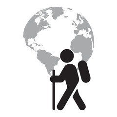 Global Traveler Icon Vector
