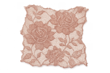 Rose gold lace fabric with floral pattern