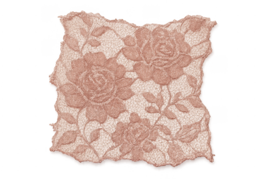 Rose gold lace fabric with floral pattern