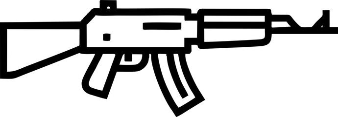 Military Assault Rifle Weapon Outline Icon