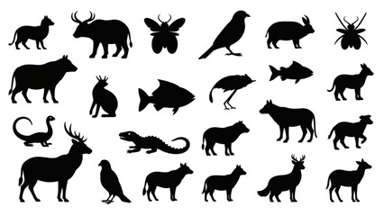 Diverse Animal Silhouettes Wildlife Icons for Design Projects
