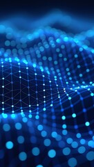 Abstract flowing blue light streaks and digital data connections background