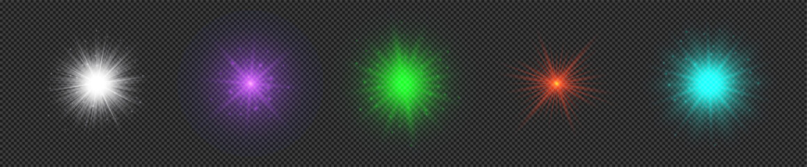 Set of light effects of lens flares