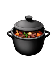 Black pot of South African Potjie kos