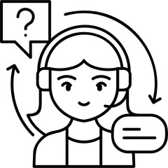 Obraz premium Line Art Customer Support Icon
