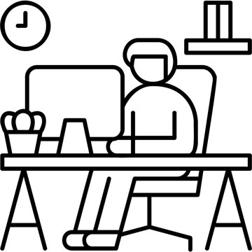 Line Art Work In Progress Icon