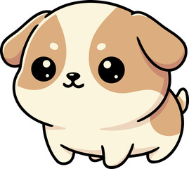Cute Chubby Cartoon Puppy Vector Illustration