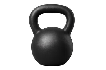 Black cast iron kettlebell with smooth, rounded body and looped handle