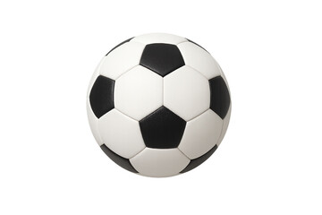 Fototapeta premium Classic black-and-white soccer ball floating against transparent background