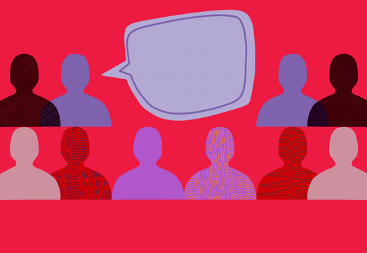 Group of people with speech bubble
