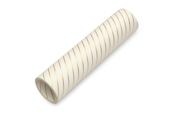 Rolled white paper with thin gold stripes