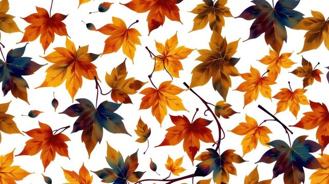 Seamless autumn leaves background pattern vibrant fall foliage in an elegant repeatable design perfect for seasonal projects and digital art