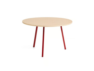 classic round wooden coffee table isolated on white