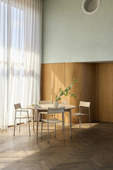 modern luxury dining room interior vertical photo