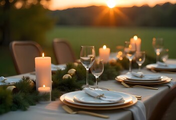 Elegant Christmas Dinner Table Setup &mdash; Warm Holiday Decor