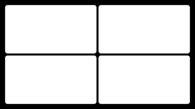 4 Panel Split Screen Film Matte Overlay Alpha Channel 4K
