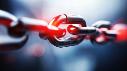 A concept of a digital lock integrated into a glowing blockchain network, protecting personal data