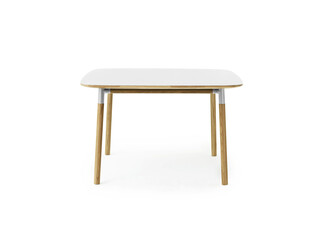 Classic wooden dining table isolated on white