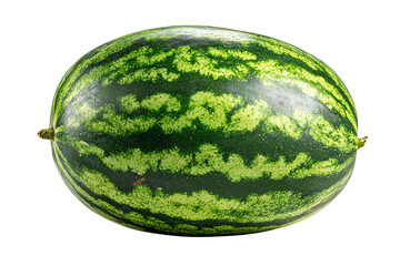 A fresh, juicy watermelon with a striped green exterior, perfect for summer picnics and healthy snacks.